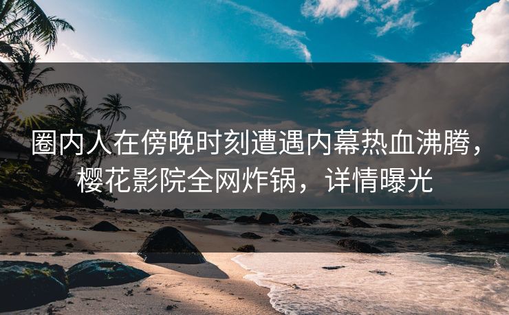 圈内人在傍晚时刻遭遇内幕热血沸腾，樱花影院全网炸锅，详情曝光
