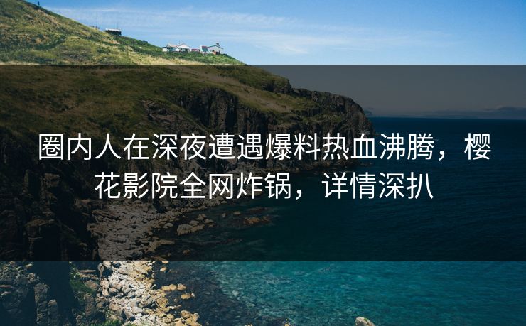圈内人在深夜遭遇爆料热血沸腾，樱花影院全网炸锅，详情深扒